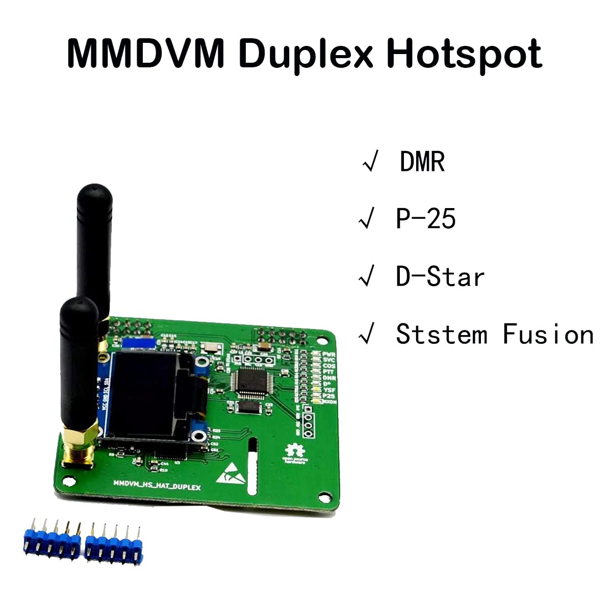 GOOZEEZOO MMDVM Duplex Hotspot Module Dual Hat with 0.96 OLED Display V1.47 Support P25 DMR YSF NXDN DMR Slot 1 + Slot 2 for Raspberry pi (with OLED)