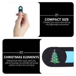 Milisten 3pcs Tree Thin Cover Cute Snowman Lid Christmas Webcam Anti- Ultra Privacy Blocker Shutter Peeping Camera Mobile Holiday Sticker Slide Security Santa Laptop Slider Tablet Theme