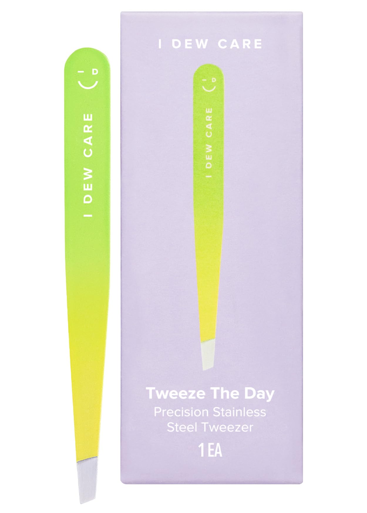 I Dew Care Tweezer - Tweeze The Day | Precision Stainless Steel, Professional Hair Beauty Tool, 1 Count