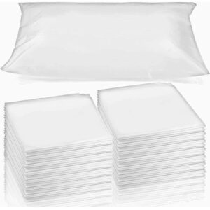 oudain disposable pillow cases, 20 count, white, 32 x 20 inches, non woven fabric