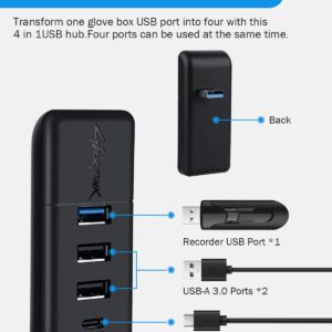 Shademax Glove Box USB Hub Tesla Model Y / 3 4-in-1 USB Hub Glove Box Dash Cam Flash Drive Docking Station for 2021 2022 2023 2024 2025 Tesla Model Y Model 3 Accessories (Left Hand Driving)