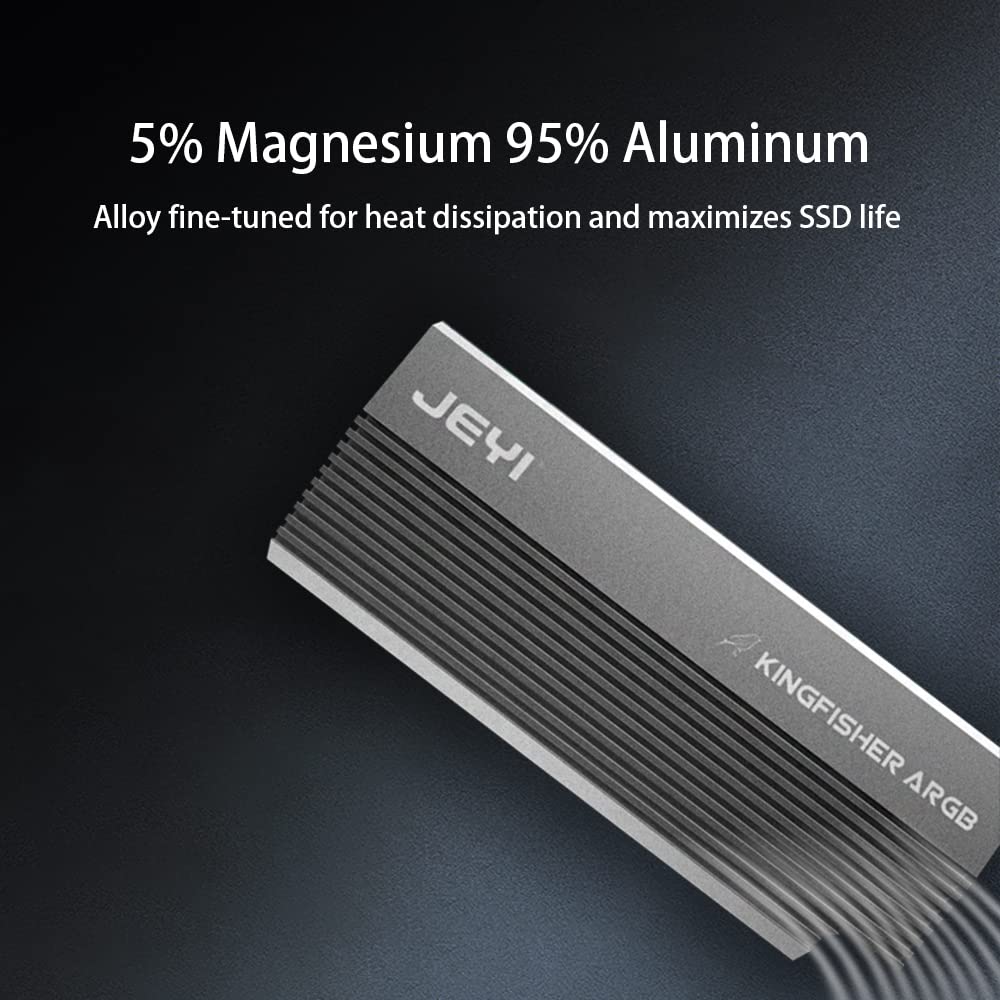 JEYI RGB NVMe M.2 SSD to PCIe X16/X8/X4 Adapter Card with Aluminum Heat Sink (No RGB)