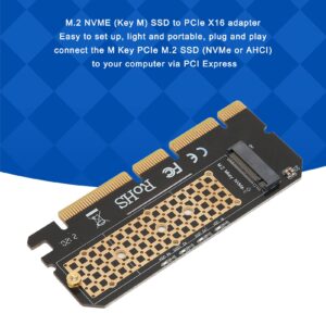 NVME Adapter, NVME to PCIE, M.2 NVME Key M SSD to PCIE X16 High Speed Access, Plug and Play Support M.2 NVME or Ahci SSD for Server Computer