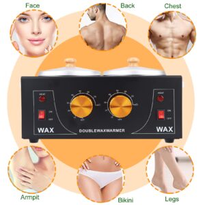 SNNplapla Wax Warmer Machine - Non-Stick Heater for Hair Removal, Paraffin Facial Skin Body Spa & Salon, Adjustable Temperature Set