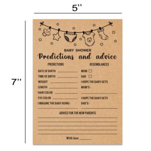 Baby Predictions and Advice Baby Shower Game, Girl or Boy Babies New Parent Message Advice Book, Baby Shower Party Games Supplies & Activities, 30 Game Cards Included, Kraft