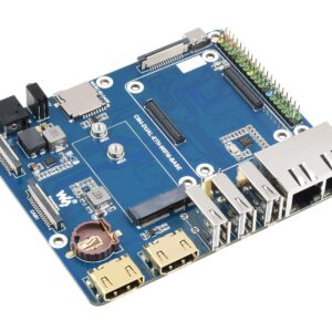 WIFI6 Dual Ethernet Base Board for Compute Module 4, Compatible with WiFi AX210 & AX200 Module,Onboard Gigabit Ethernet RJ45 Connector x1, 100M Ethernet RJ45 Connector x 1,CSI-2 Camera Port x2,etc