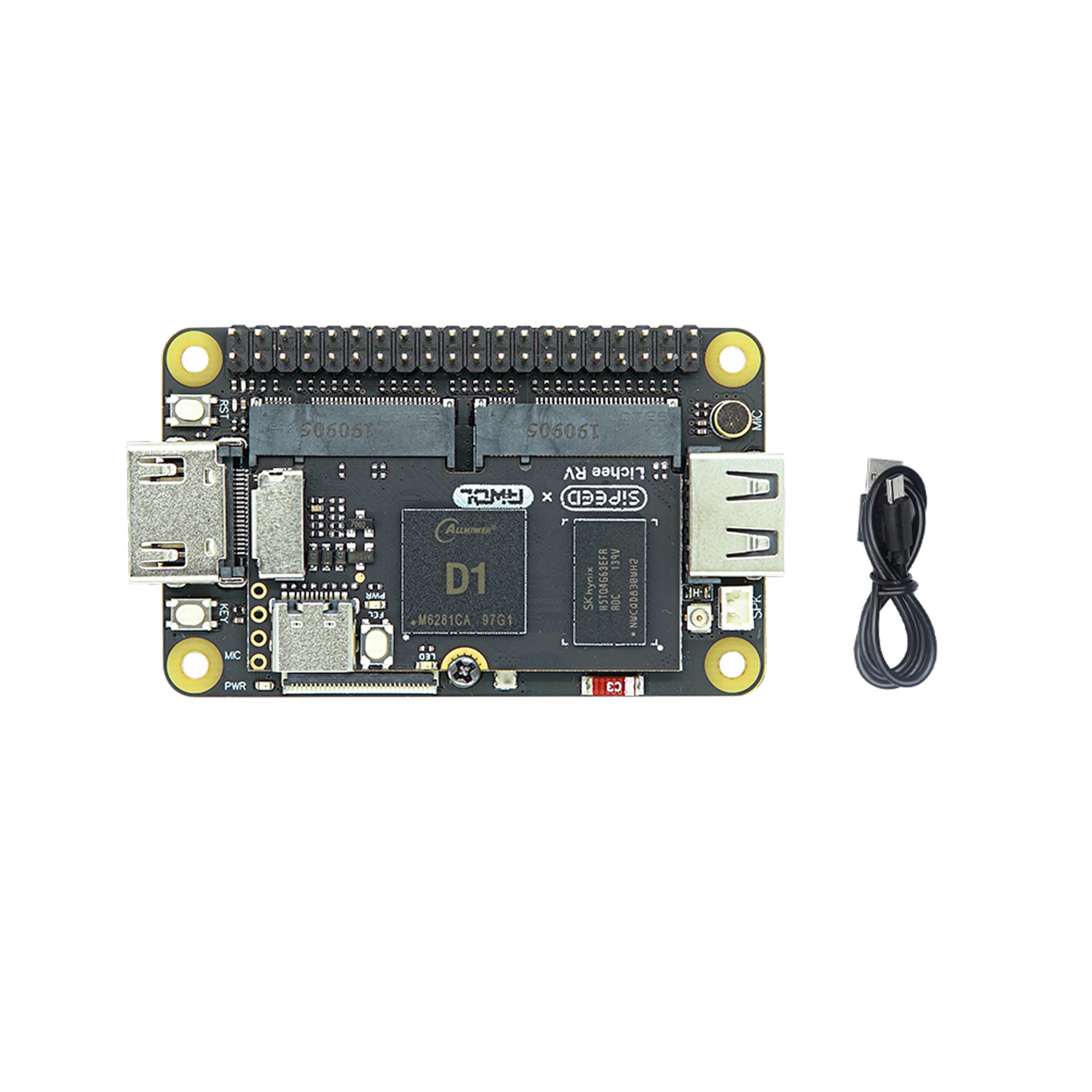 Sipeed RV Dock Allwinner D1 Single Board Computer RISC-V Linux Starter Kit with 16bits 512MB DDR3 RAM Onboard 2.4G WiFi + BT Module Support MIPI, RGB and MCU Running OpenWRT Debian YoC (RTOS)