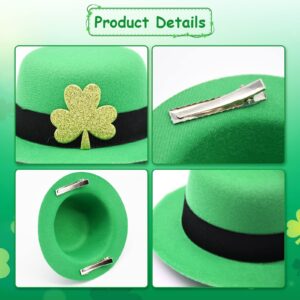 3 Pairs St Patrick's Day Green Hair Clips for Women Girls - Shamrock Hat Shape Hair Clip Barrettes Holiday Irish Clover Hair Accessories (Style B)