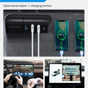 Shademax Glove Box USB Hub Tesla Model Y / 3 4-in-1 USB Hub Glove Box Dash Cam Flash Drive Docking Station for 2021 2022 2023 2024 2025 Tesla Model Y Model 3 Accessories (Left Hand Driving)