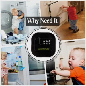 Refrigerator Lock for Kids - Freezer Fridge Child Lock with Password - Heavy Duty Combination Child Proof Lock for Kitchen, Cabinets and Drawers, Closets, Windows