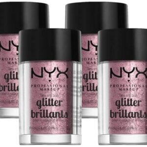 NYX PROFESSIONAL MAKEUP Face & Body Glitter, Rose (Pack of 4)