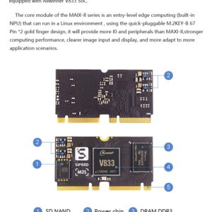 Sipeed MaixII M2S Allwinner V833 Cortex A7 1.2Ghz Linux AI IoT Single Board Computer with 128MB DDR3 RAM & 128MB SD NAND Onboard WiFi Module for Vision Smart Door Access Control Security System