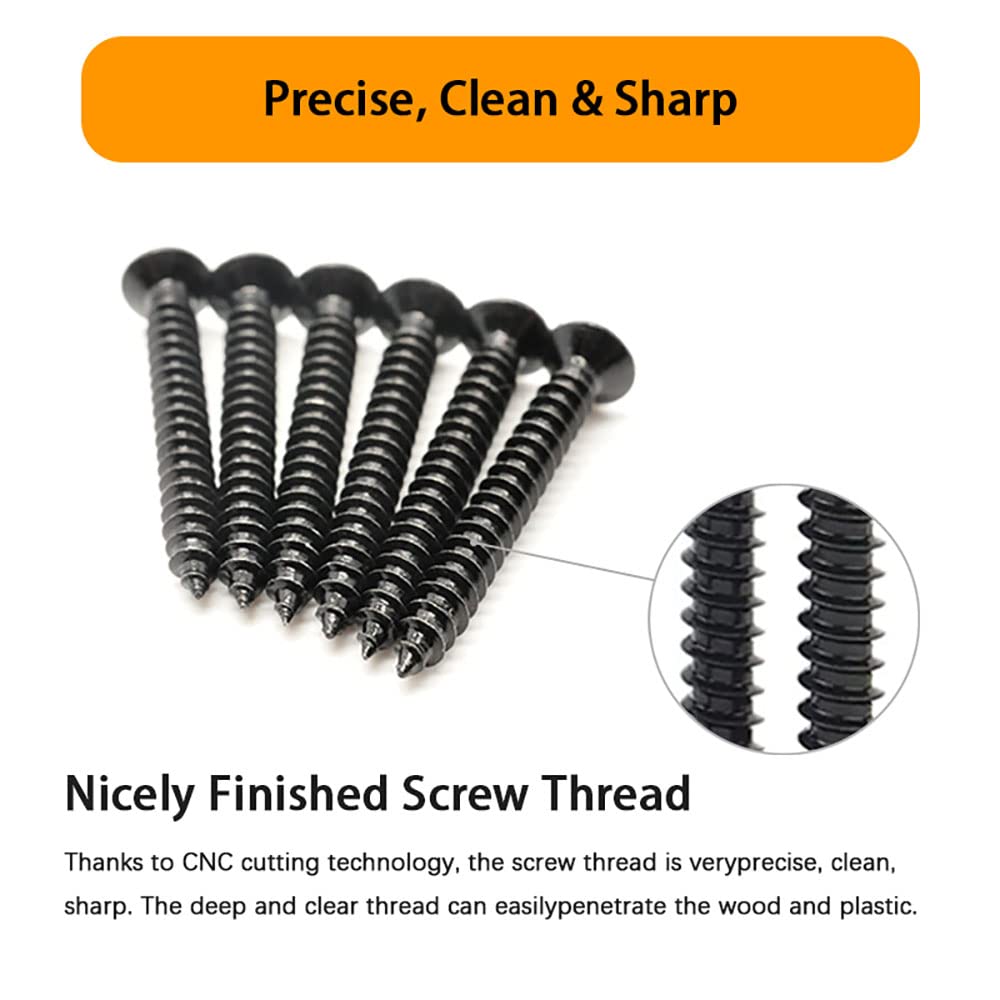 Indprod M3 Flat Head Wood Screws Assortment Fasteners Kit 450pcs,Phillips Drive Countersunk Head Self-Tapping Screws,Carbon Steel