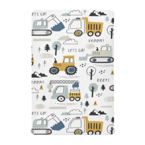 baby fitted mini crib sheets portable playard sheets stretchy childish truck excavator girls boys soft modal