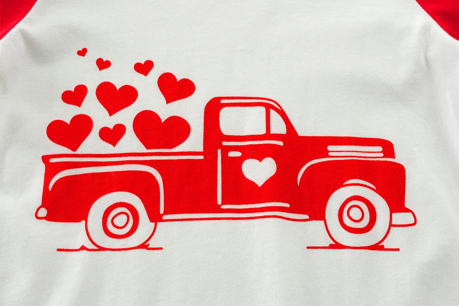 DDSOL Toddler Boys Girls Valentine's Day T-Shirt Truck Loads of Love Heart Long Sleeve Tees Kids Boys Tops 4T