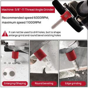 FOCSTOL Diamond Finger Milling Bit - 3/8''(10mm) Core Drill Bit for Enlarging Grinding and Shaping Existing Holes in Tile Porcelain Ceramic Marble Granite Countertop 5/8''-11 Thread