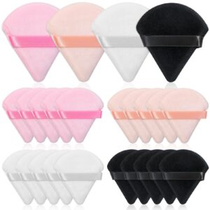 20pcs triangle powder puff, setting powder puff for make up, face puff pads for loose powder and press powder, makeup sponge powder applicator for face and eye