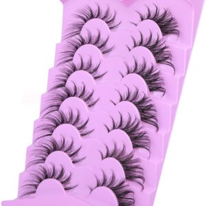 ALICE Manga Lashes Fox Eye False Clear Band Cat Wispy Anime Eyelashes Spiky Cosplay Fake Eye Lashes 7 Pairs Pack