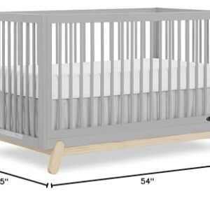 Dream On Me Hygge 5-in-1 Convertible Crib in Pebble Grey Oak, JPMA & Greenguard Gold Certified, Made of Sustainable Pinewood, Easy to Clean, Safe Wooden Nursery Furniture