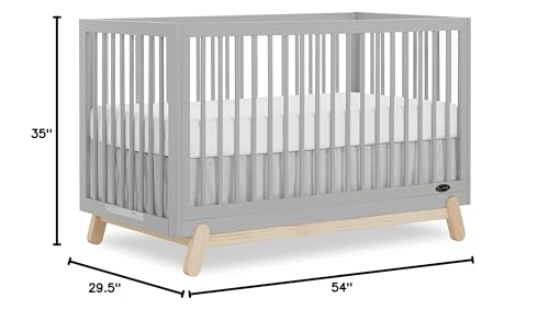 Dream On Me Hygge 5-in-1 Convertible Crib in Pebble Grey Oak, JPMA & Greenguard Gold Certified, Made of Sustainable Pinewood, Easy to Clean, Safe Wooden Nursery Furniture