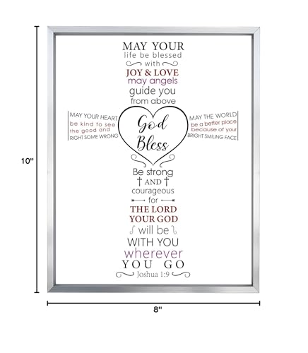 HAMUIERS Baby Baptism Gifts for Boy or Girl, Christening Gifts Baby Dedication Gift Baptism Frame God Bless Nursery Decor, Silver Frame