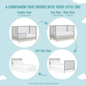 Dream On Me Hygge 5-in-1 Convertible Crib in Pebble Grey Oak, JPMA & Greenguard Gold Certified, Made of Sustainable Pinewood, Easy to Clean, Safe Wooden Nursery Furniture