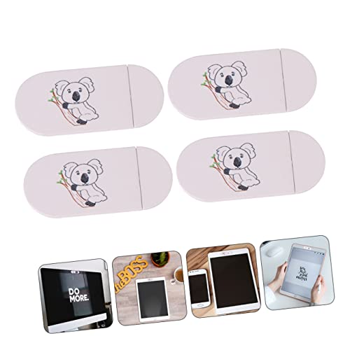 SOLUSTRE White Pc 4pcs Parts Sticker Animal Privacy Cartoon Protector Slider Computer Smartphone Camera Koala Lens Laptop Pattern for Cover Color Accessories Slide Tablet Notebook Phone White Slides