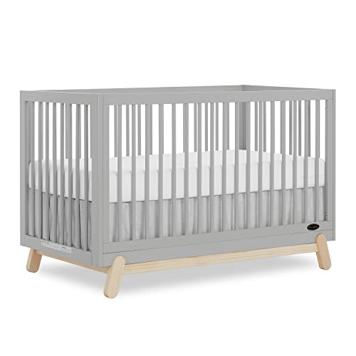 Dream On Me Hygge 5-in-1 Convertible Crib in Pebble Grey Oak, JPMA & Greenguard Gold Certified, Made of Sustainable Pinewood, Easy to Clean, Safe Wooden Nursery Furniture