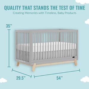 Dream On Me Hygge 5-in-1 Convertible Crib in Pebble Grey Oak, JPMA & Greenguard Gold Certified, Made of Sustainable Pinewood, Easy to Clean, Safe Wooden Nursery Furniture