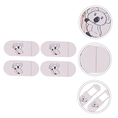 SOLUSTRE White Pc 4pcs Parts Sticker Animal Privacy Cartoon Protector Slider Computer Smartphone Camera Koala Lens Laptop Pattern for Cover Color Accessories Slide Tablet Notebook Phone White Slides