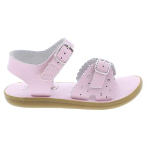 footmates ariel and eco-ariel waterproof sandals for girls and boys with slip-resistant, non-marking outsoles and strap closure for infants, rose - eco - 1 infant (0-12 months)