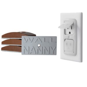 wall nanny + the block-it-socket - protect walls from baby gate damage and keep children safe from outlets