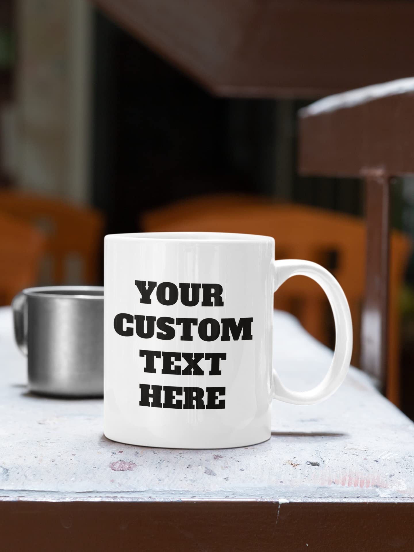 Customized Mugs with Personalized Custom Words, Text, or Names White Ceramic 11 Oz Coffee Mug, Customizable Coffee Cups for Your Most Funny Designs Welcome Add Your Own Text Pick Your Font