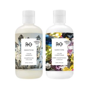 r+co gemstone color shampoo and conditioner set | prolonged color vibrancy, repairs + nourishes hair | vegan + cruelty-free | 17 oz