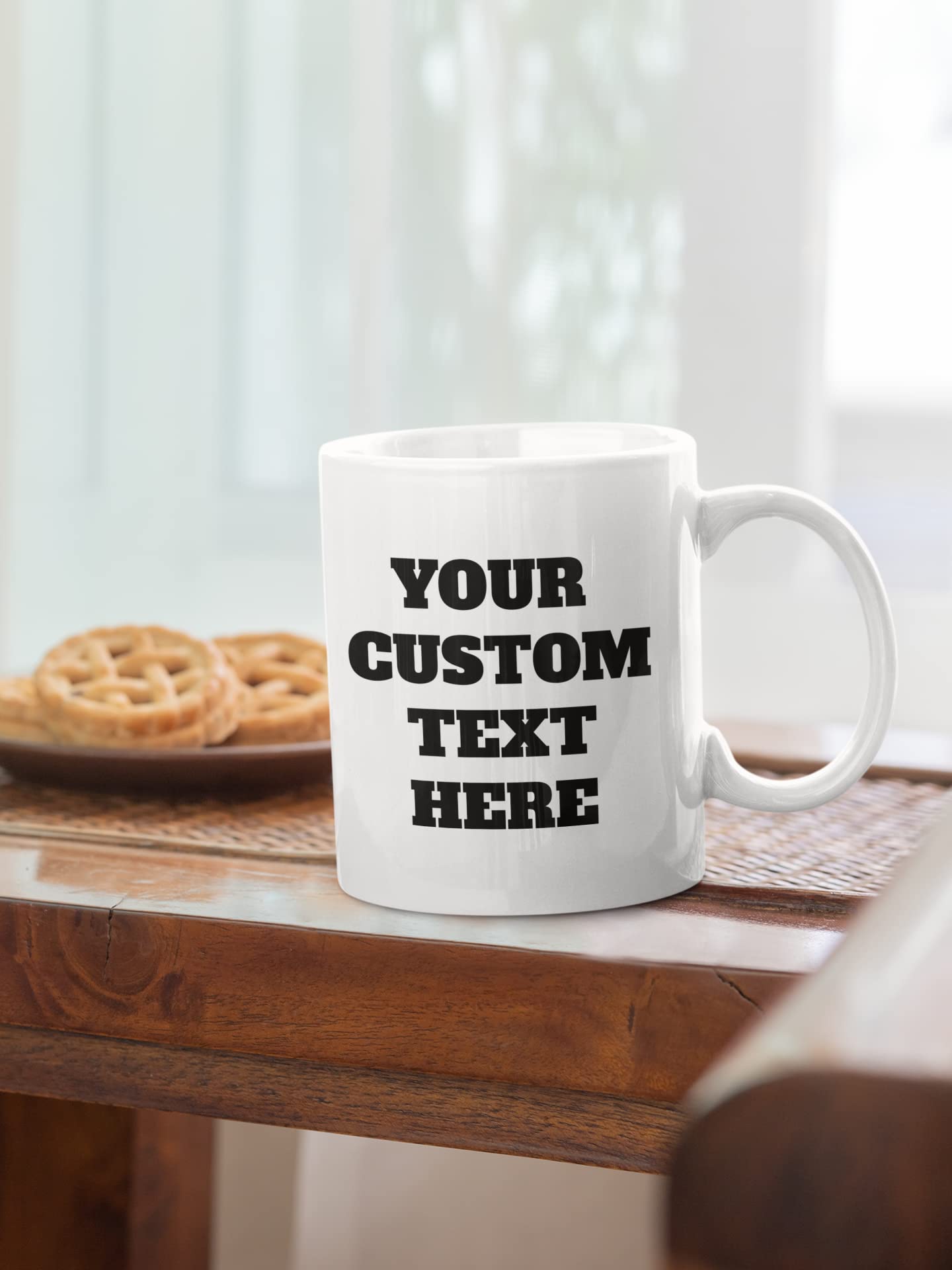 Customized Mugs with Personalized Custom Words, Text, or Names White Ceramic 11 Oz Coffee Mug, Customizable Coffee Cups for Your Most Funny Designs Welcome Add Your Own Text Pick Your Font