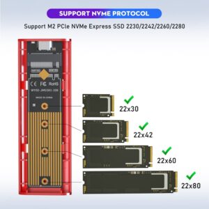 M2 SSD Case M.2 to USB 3.1 Gen 2 10Gbps NVMe SSD Enclosure for NVMe PCIE M Key/ (B+M) Key SSD, M2 SSD Case CC