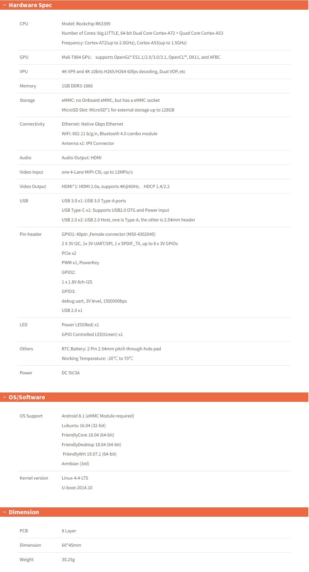 NanoPi NEO4 Open Source 64-bit 2.0GHz Rockchip RK3399 Single Board Computer onboard 1GB DDR3-1866 RAM for AI Depth Calculation/Game Console Run FriendlyWrt and Ubuntu Core