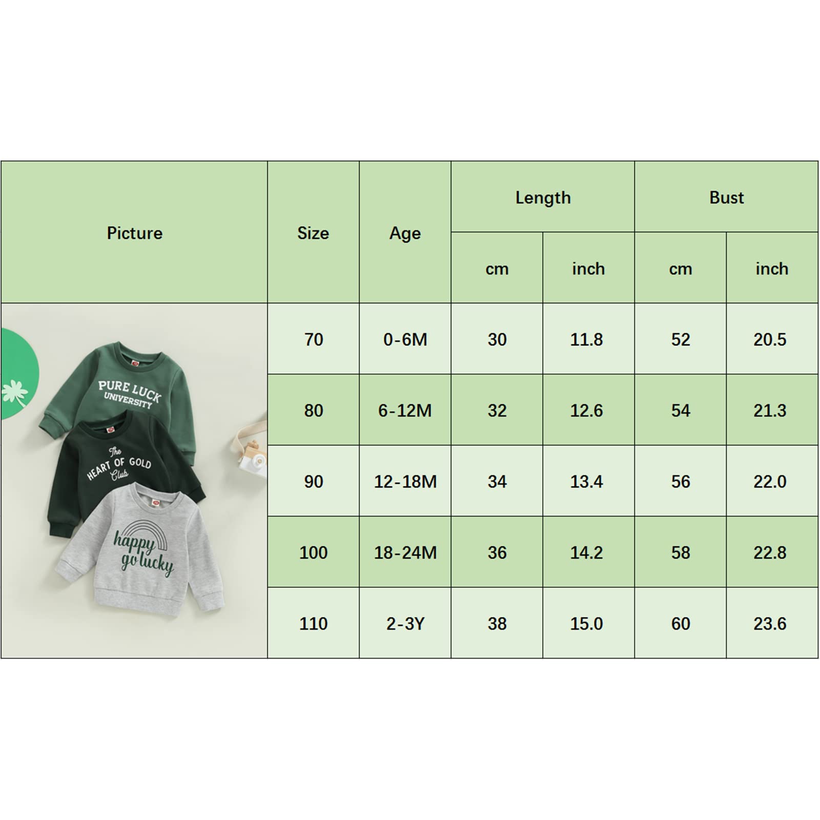 Infant Toddler Baby Girl Boy Oversized Sweatshirt Long Sleeve Top Shirt St. Patrick 's Day Outfit Clothes (Gray, 6-12 Months)