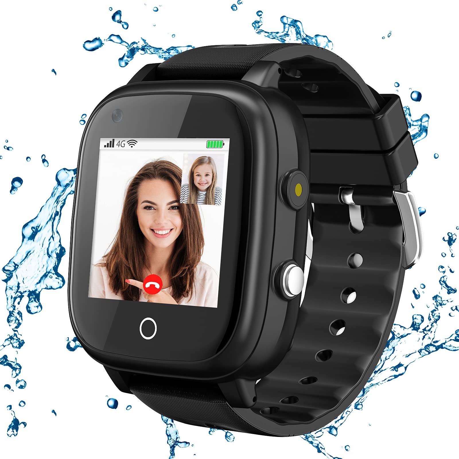 cjc 4G Kids Smart Watch with GPS Tracker and Calling, 2-Way Call Voice & Video Chat SOS Alarm WiFi Waterproof Kid Cell Phone Wrist Watch for 3-12 Girls Boys Christmas Birthday Gifts