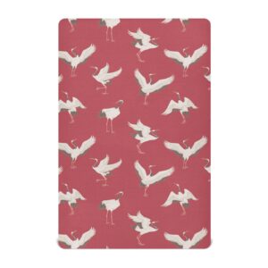 fitted playard sheets mini crib sheets stretchy for baby girl red japanese cranes soft neutral