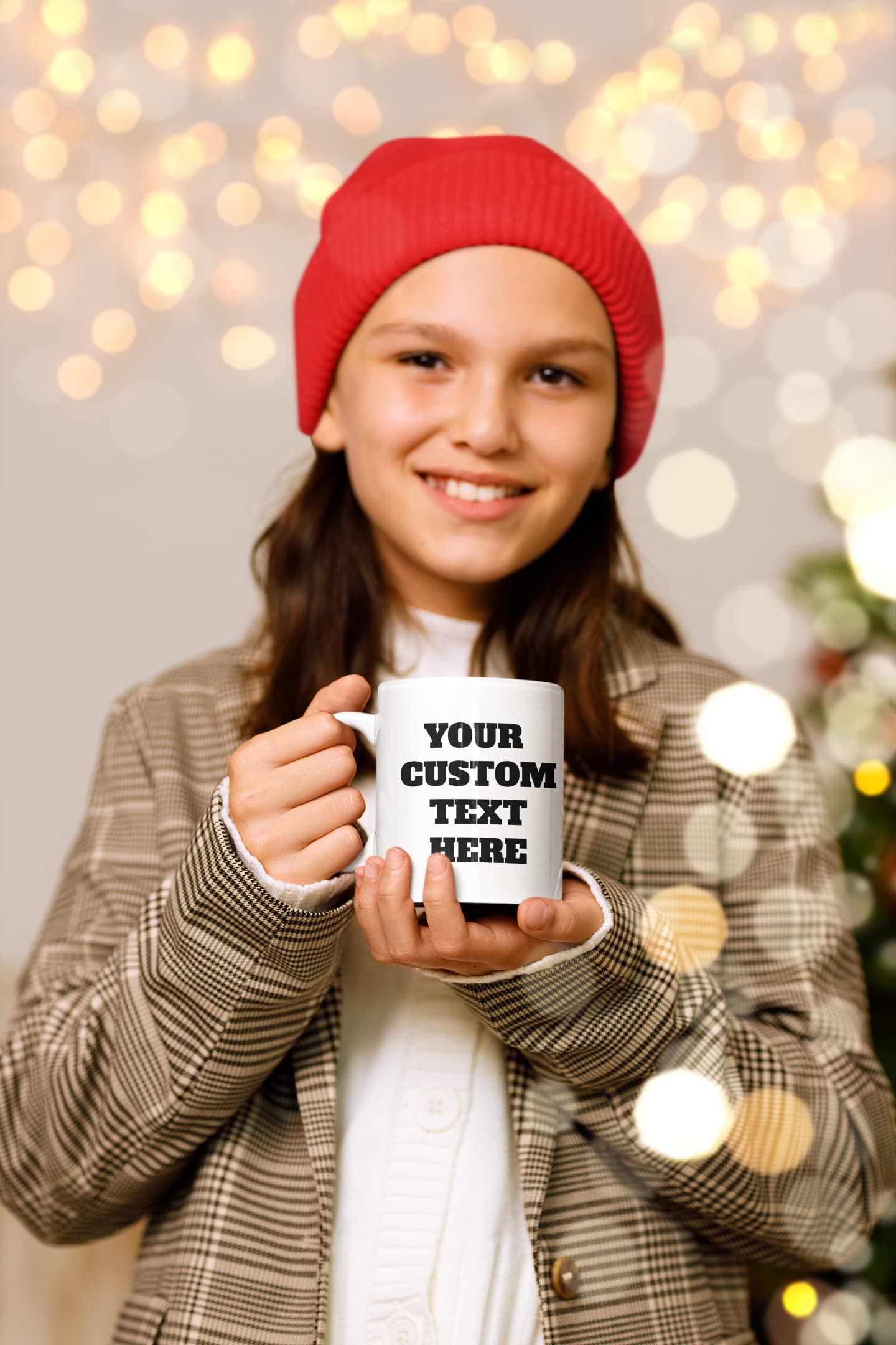 Customized Mugs with Personalized Custom Words, Text, or Names White Ceramic 11 Oz Coffee Mug, Customizable Coffee Cups for Your Most Funny Designs Welcome Add Your Own Text Pick Your Font