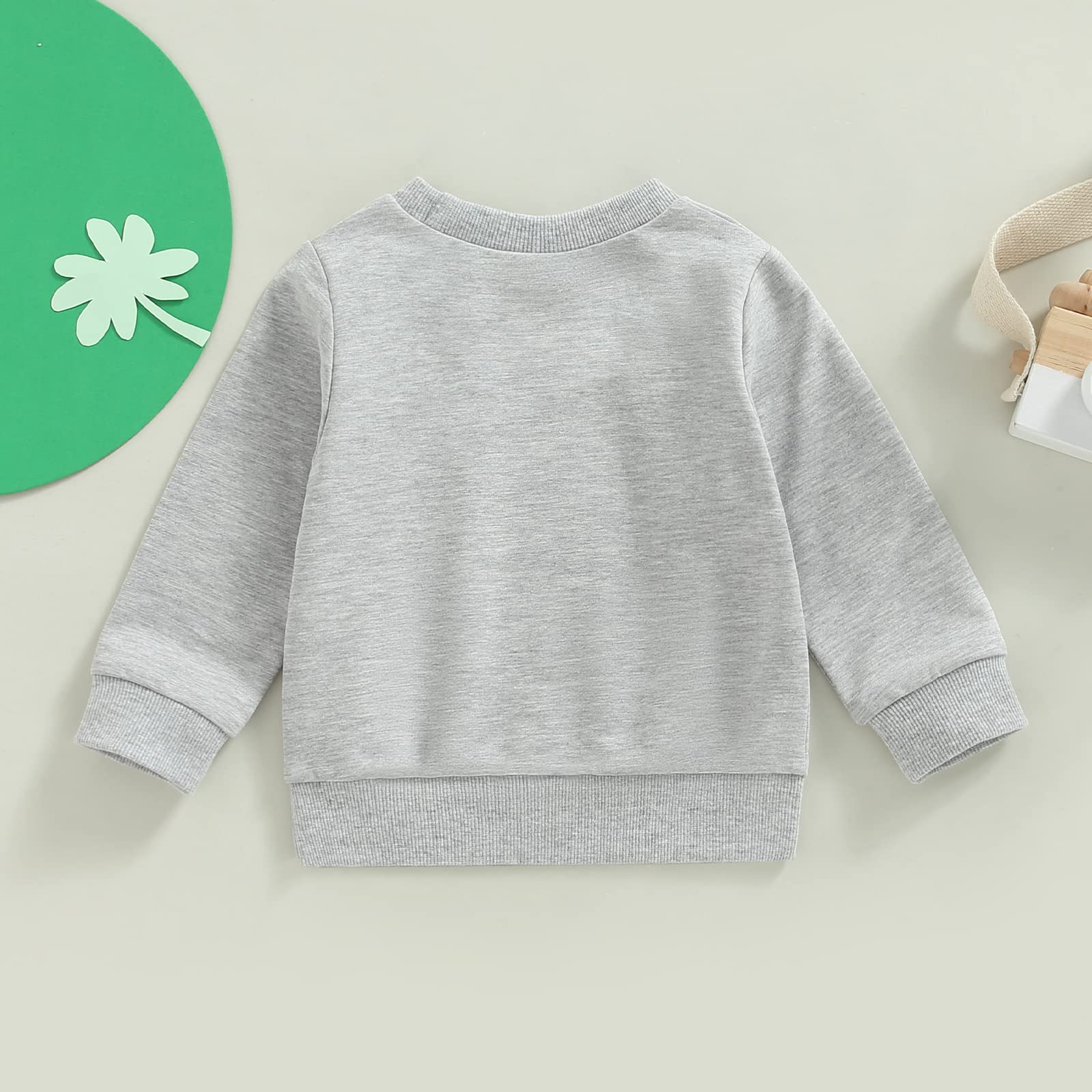 Infant Toddler Baby Girl Boy Oversized Sweatshirt Long Sleeve Top Shirt St. Patrick 's Day Outfit Clothes (Gray, 6-12 Months)