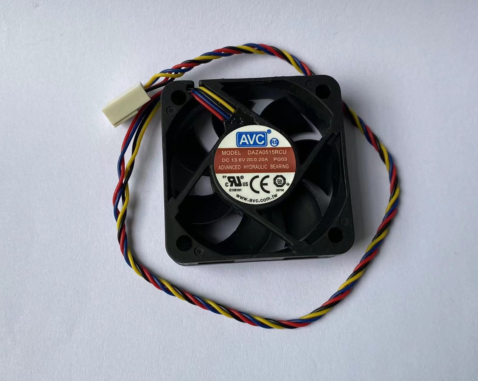 for DAZA0515RCU PG03 Fan DC13.6V 0.20A 5CM 50×50×15mm 4-Wire Silent Cooling Fan