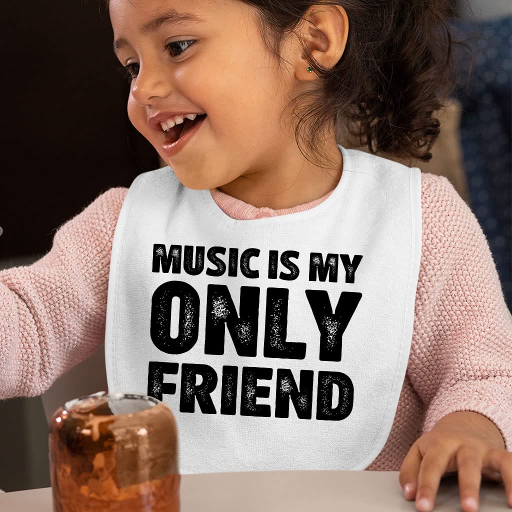 Music is My Only Friend Baby Bibs - Art Baby Feeding Bibs - Music Bibs for Eating