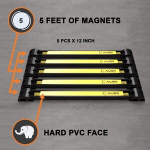 ALIEN SYSTEM Magnetic tool holder strip 5 Pack (60" total) - Tough PVC Sticker coated Magnet strip for tools - Get your tools organized