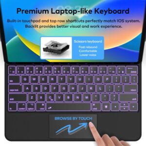 Keyboard Case for iPad Air 11-inch (M2) 2024 & iPad Pro 11 inch (1st/2nd/3rd/4th Generation) – Magic-Style Magnetic Keyboard Case with Multi-Touch Trackpad Compatible with 10.9” iPad Air 4th/5th Gen.