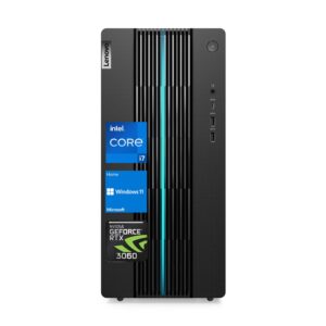 lenovo ideacentre 5 gaming desktop, intel core i7-12700 processor, geforce rtx 3060, 16gb ram, 512gb pcie ssd + 1tb 3.5" hdd, wi-fi 6, hdmi, displayport, windows 11 home, black