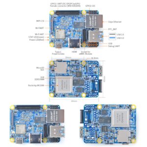 NanoPi NEO4 Open Source 64-bit 2.0GHz Rockchip RK3399 Single Board Computer onboard 1GB DDR3-1866 RAM for AI Depth Calculation/Game Console Run FriendlyWrt and Ubuntu Core