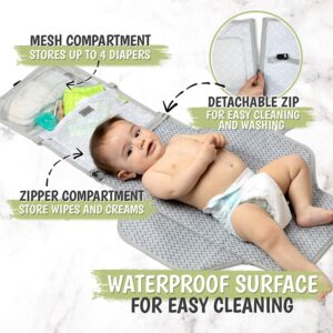 KeaBabies Car Seat Cover for Babies and Portable Diaper Changing Pad - Baby Car Seat Canopy for Spring, Autumn, Winter - Waterproof Foldable Baby Changing Mat - Universal Stretch Fit Car Seat Cover