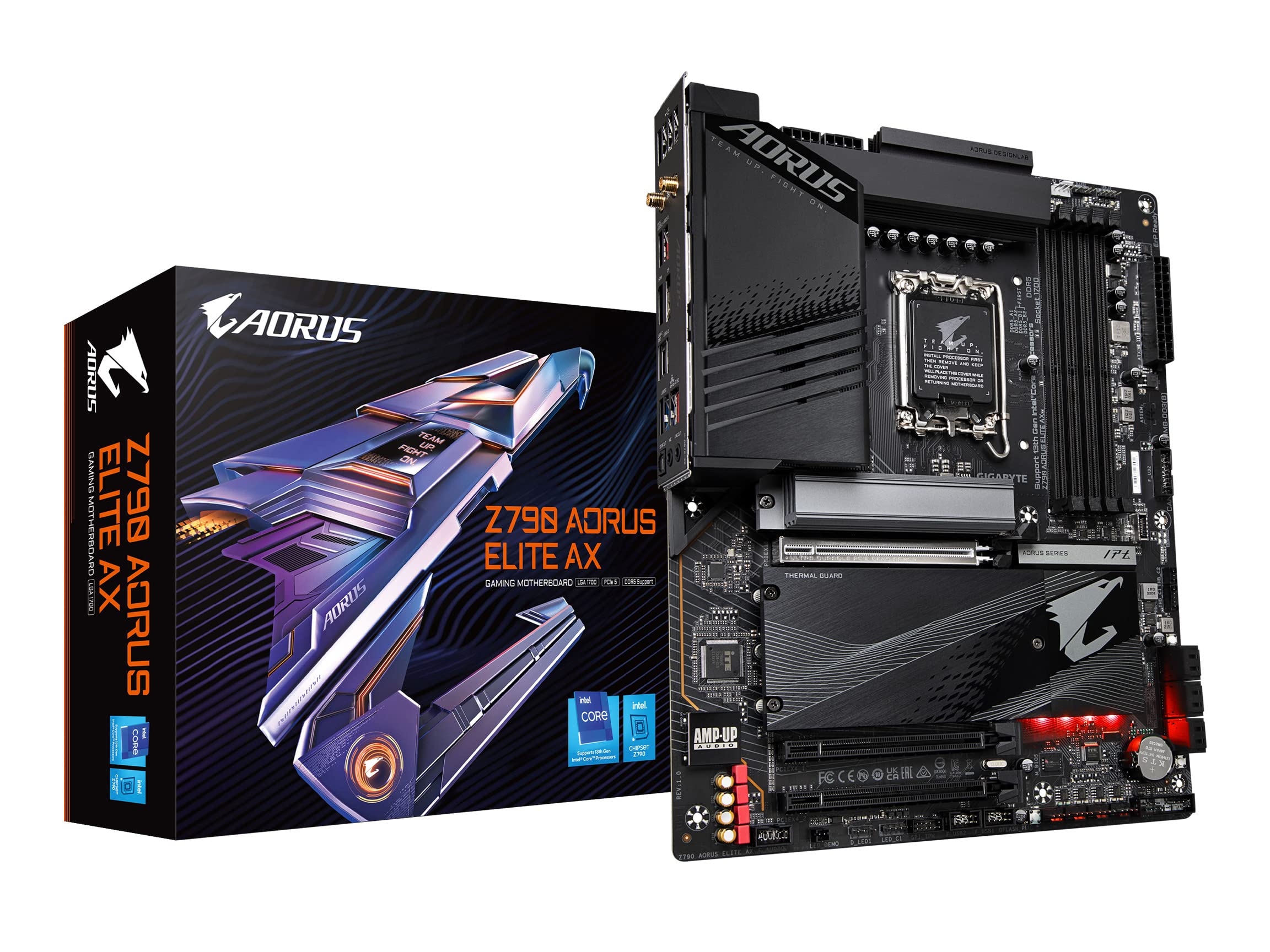 GIGABYTE Z790 AORUS Elite AX Intel LGA 1700 ATX Motherboard and Intel Core i5-13600K 14 Core Desktop Processor Bundle